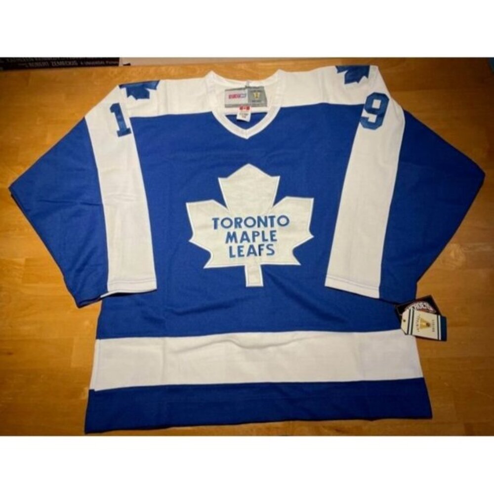 NHL Vintage Toronto Maple Leafs Bruce Boudreau #19 Jersey Sz: 50 CCM Blue NWT